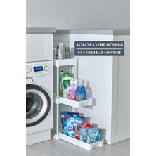 UltraMint 3 Katlı Sürgülü Banyo Rafı, Şık ve Fonksiyonel Depolama Çözümü