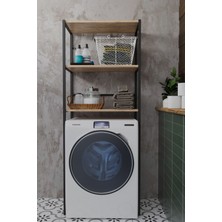 UltraMint 3 Katlı Metal Çamaşır Makinesi Üstü Çok Amaçlı Banyo Düzenleyici