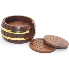 Üreticiniz Ashwork Pirinç Yuvarlak Ahşap Bardak Altı W431 587455