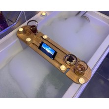 UltraMint Masif Ahşap Küvet Tepsisi 71 cm - Banyo Keyfi ve Organizer Sehpası