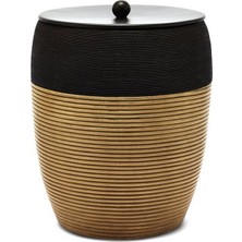 UltraMint Şık Rattan Kapaklı Çok Amaçlı Kova, Dayanıklı ve Pratik Tasarım