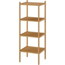 UltraMint Bambu Banyo Raf Ünitesi 37X37X104 cm Kare Model 4 Kat Banyo Düzenleyici