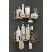 UltraMint Yapışkanlı 2’li Duvar Düzenleyici, Banyo Köşeliği ve Raf Seti