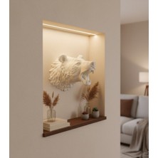 Zero Land Drnds Dekoratif Beyaz Ayı Duvar Heykeli Asılabilir Hediyelik 25X19 cm