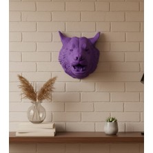 Zero Land Drnds Özel Seri Mor Kurt Duvar Süsü Hediyelik Dekoratif Asılabilir Heykel