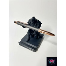 WLS Studio Sövalye Figürlü Kalem Tutucu Masa Üstü Organizer & Dekoratif Aksesuar & Siyah 11 cm