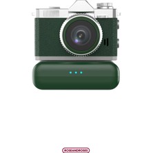 Roseandroses Yeşil Renkli Powerbank Modüllü Mini Foto Video Kamera Kesintisiz Çekim Özelliği