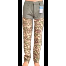 Beyzdenim Yeşil Bordolu Kamuflaj Çulluk Avcı ve Yuruyuş Pantolonu Pacalar Su Itici Gabardin (Kot)