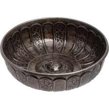 UltraMint Osmanlı Motifli Metal Hamam Tası, Şık ve Dayanıklı Banyo Aksesuarı
