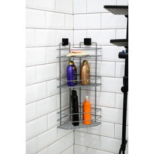 UltraMint Paslanmaz Banyo Köşeliği, Üç Katlı Şampuanlık, Kalıcı ve Pratik Kullanım