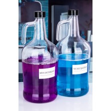 UltraMint Şişe Seti, Dekoratif Cam, 2'li, 3 Lt Sıvı Deterjan ve Yumuşatıcı