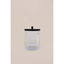 UltraMint Şeffaf Kristal Desenli Banyo Kavanozu, Şık ve Kullanışlı Depo Kabı