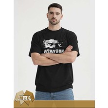 M.Ç Family Store Unisex Oversize Tişört Atatüdk  Özel Tasarım Street Style Trendy Unisex Oversized T-Shirt Design