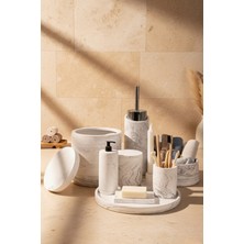 UltraMint El Yapımı Beton Banyo Seti, 12 Parça, Modern Mermer Desenli Bohem Tarz