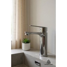 HDF Lüks Krom Lavabo Bataryası - Modern Tasarım Tek Kumandalı Banyo Musluğu - Paslanmaz