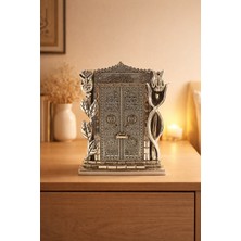 Biton Toptan Kâbe Kapısı Figürü – Silver Renk Dekoratif Biblo | Manevi ve Anlamlı Hediye 25 cm