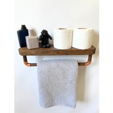 UltraMint Şık Ahşap Banyo Rafı, Havluluk ve Düzenleme Çözümü