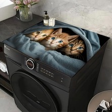 UltraMint Kedili Çamaşır Makinesi Örtüsü Koruma Matı, Sıvı Geçirmez, Kaymaz, Yıkanabilir