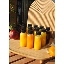 Qualitev 12 Adet Siyah Sızdırmaz Kapaklı Plastik Şişe 100 Ml Ginger Shot Detoks Meyve Şat Şişesi