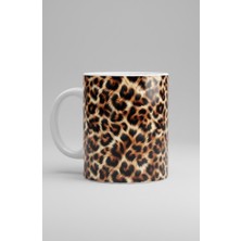 Sartre Art Leopar Desen Kupa - Leopard Print Seramik Mug Kahve Çay Bardak Hediyelik
