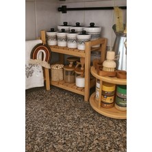 UltraMint Iki Katlı Ahşap Banyo Rafı, Tezgah Üstü Düzenleyici, Havlu ve Kozmetik Organizer