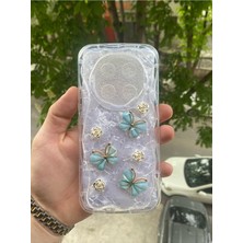 Coolacs Honor Magic 7 Pro Uyumlu Kılıf Kamera Korumalı Kelebek ve Çiçek Kabartmalı Desenli Kapak