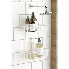 UltraMint Iki Katlı Beyaz Duş Rıfı, Pratik ve Şık Banyo Düzenleyici
