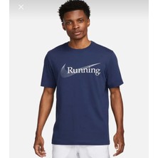 Nike Dri-Fıt Tee Running Lacivert Erkek T-Shirt FJ2362-410