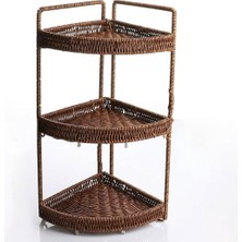 UltraMint Şık Rattan Hasır Örme Banyo Köşeliği, Modern ve Fonksiyonel Tasarım