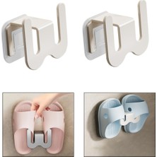 UltraMint Pratik Metal Terlik Askılığı, Duvara Monte, Çok Fonksiyonlu, Portatif, 2'li Set