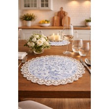 Rona Home Premium Mavi Beyaz Vintage Desenli 6 Kişilik Supla & Amerikan Servis Takımı Lüks Çeyizlik