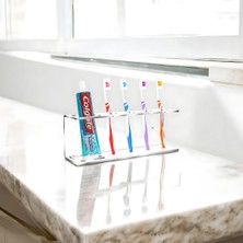 UltraMint Şeffaf Pleksi Diş Fırçası ve Macun Organizeri, Pratik ve Şık Tasarım