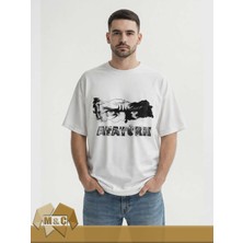 M.Ç Family Store Unisex Oversize Tişört Atatüdk  Özel Tasarım Street Style Trendy Unisex Oversized T-Shirt Design