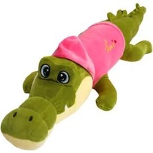 Strong Group Tişörtlü Peluş Timsah 57 cm - Yumuşak Uyku Arkadaşı Timsah Oyuncak (Pembe/mavi)