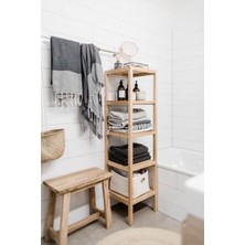 UltraMint Doğal Ahşap Banyo Rafı, Şık ve Kullanışlı Duvara Monte Tasarım