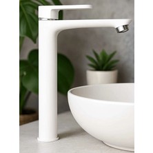 HDF Beyaz Banyo Lavabo Bataryası - Paslanmaz Tek Kollu Sıcak/soğuk Lavabo Musluğu