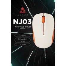 Ajazz NJ03 Ergonomik Tasarım Kablosuz Mouse-Çiziklere Karşı Mat Yüzey-125Hz-56 Gram