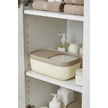 UltraMint 3'lü Sürgülü Deterjan Saklama Kabı, Banyo Düzenleyici, Lüks Küçük Kap