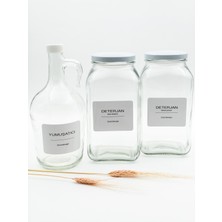 UltraMint Şeffaf Cam Kavanoz 3l, Deterjan ve Yumuşatıcı Şişesi Seti