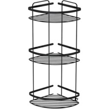 UltraMint Siyah 304 Paslanmaz 3 Katlı Banyo Köşeliği ve Raf Seti