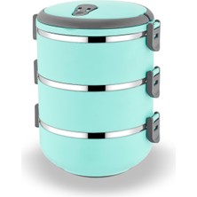 Freshbox 3 Katlı Sızdırmaz Çelik Yemek Termosu-Turkuaz