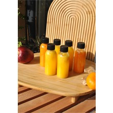 Qualitev 6 Adet Plastik Detoks Şişe Siyah Sızdırmaz Kapaklı 100 Ml Plastik Ginger Shot Meyve Detox Şat Şişesi