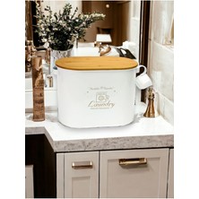 UltraMint Iki Bölmeli Metal Kapaklı ve Ölçekte Deterjan Kutusu, Şık ve Pratik Kullanım