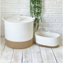 UltraMint 2’li Doğal Hasır Örgü Sepet Seti – Büyük ve Orta Boy Çok Amaçlı Kullanım