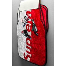 Şimika Supreme Kırmızı Kaymaz Taban Dekoratif Oto Halı Paspas Üniversal Yıkanabilir Her Araca Uyumlu(Kancalı Kumaş Oto Anahtarlık Hediyeli)