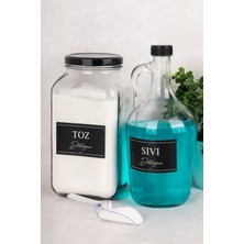 UltraMint Çiftli Deterjanlık Seti 3000 ml ve 1500 ml Cam Kavanoz ve Galon Şişe