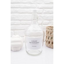 UltraMint Şeffaf Cam Deterjan Şişesi, Beyaz Kapak, 1.5l, Pratik ve Şık Tasarım