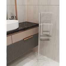 UltraMint Pratik Metal Havluluk, Beyaz, Kurulumsuz, Devrilmez, Banyo Dekorasyonu