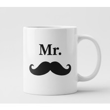 Sartre Art Mr. Bıyıklı Kupa - Mustache Desenli Erkek Hediyelik Seramik Mug