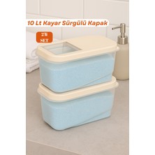 UltraMint 2'li Sürgülü Kapaklı 10L Saklama Kabı, Banyo Düzenleyici, Deterjan ve Tableti